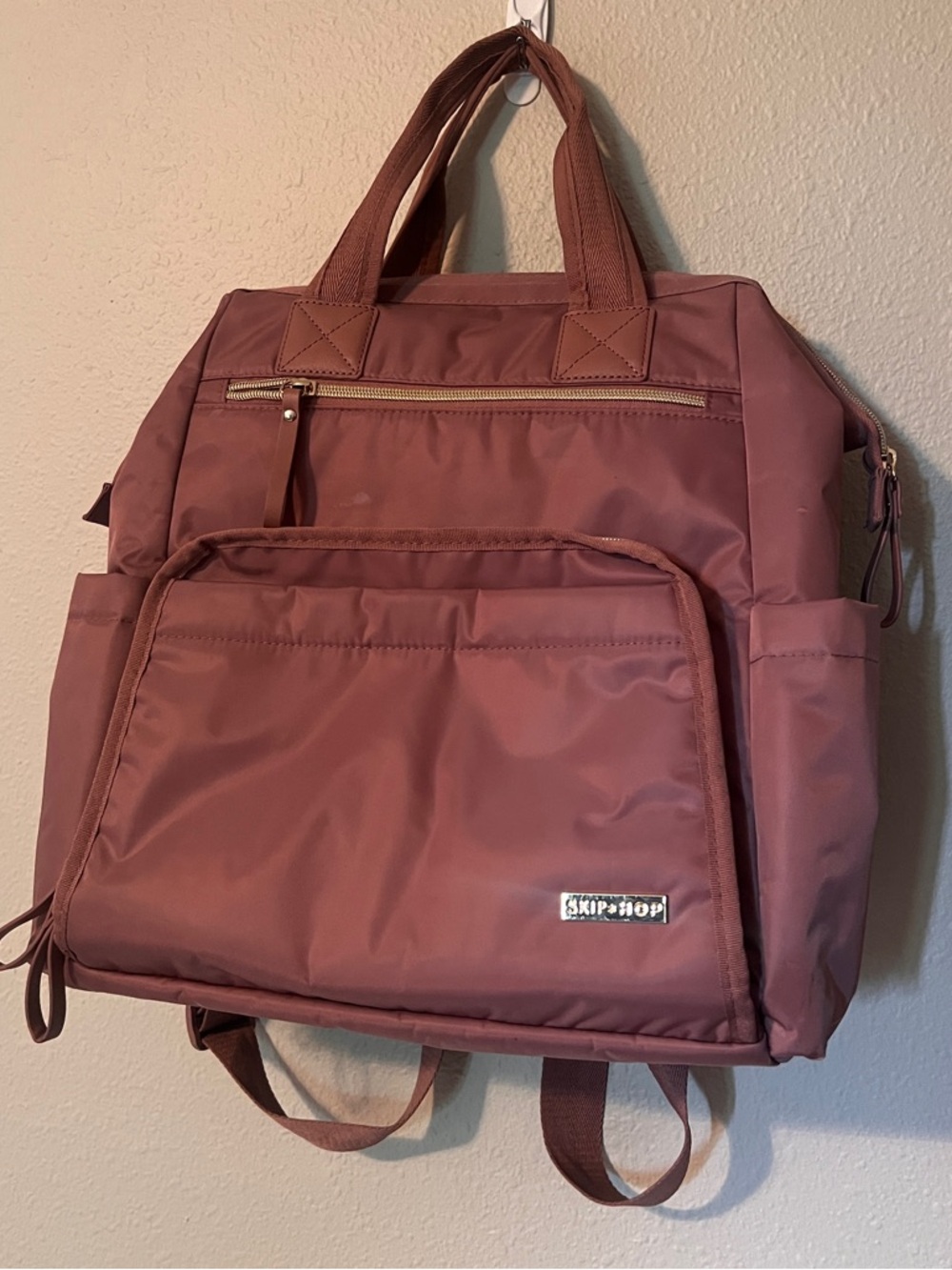 Skip Hop Dusty Rose Convertible Backpack Diaper Bag